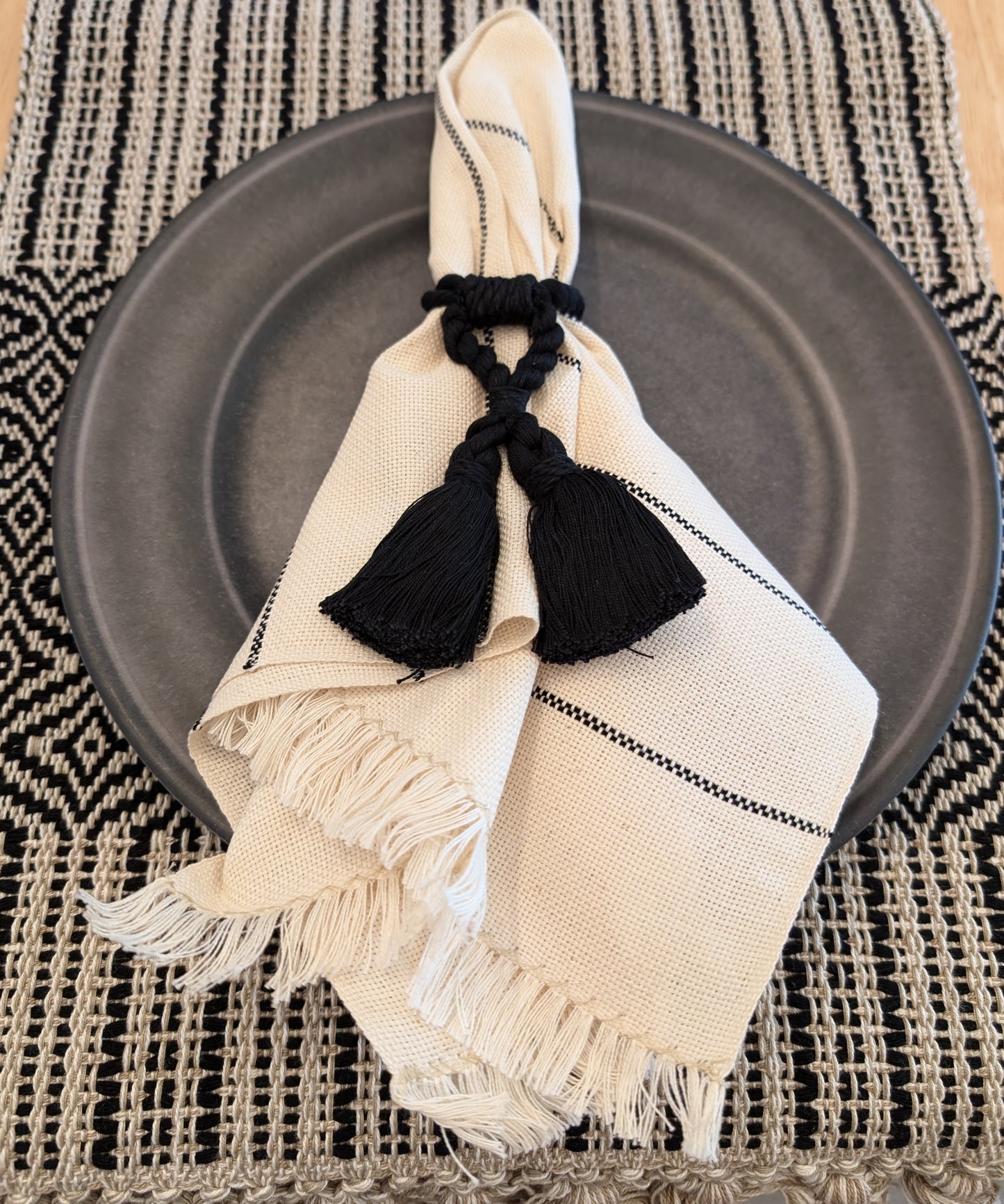 Black Stripe Napkins