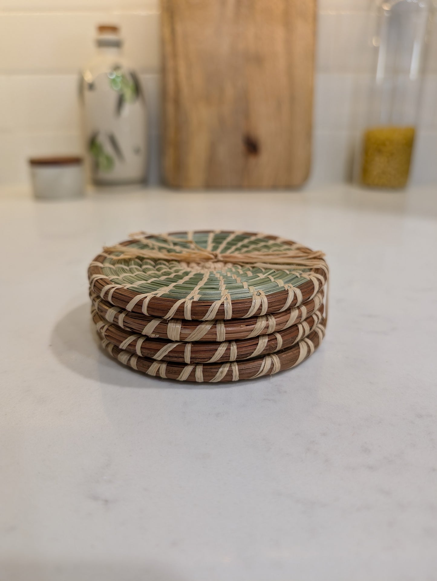 Pine Needle and Wild Grass Coasters (set of 4)